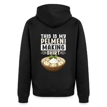 Pelmeni Cuisine russe - Veste à capuche bio Premium Unisexe - noir - Dos - Nico (187cm)