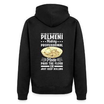 Pelmeni Russian Cuisine - Unisex Premium Organic Zip Hoodie - black - Back - Nico (187cm)