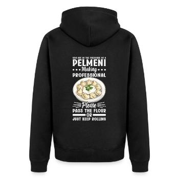 Pelmeni Cuisine russe - Veste à capuche bio Premium Unisexe - noir - Dos - Nico (187cm)