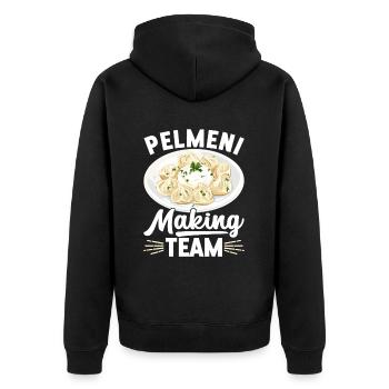 Pelmeni Cuisine russe - Veste à capuche bio Premium Unisexe - noir - Dos - Nico (187cm)
