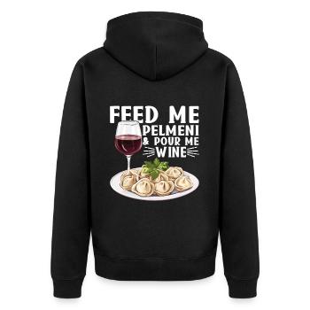 Pelmeni Russian Cuisine - Unisex Premium Organic Zip Hoodie - black - Back - Nico (187cm)