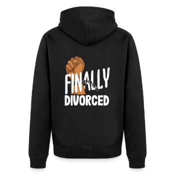 Endlich Geschieden Freiheit Feier Scheidung - Unisex Premium Bio Zip Hoodie - Schwarz - Hinten - Nico (187cm)