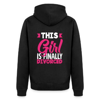 Dieses Mädchen Ist Endlich Geschieden Feiern Sie - Unisex Premium Bio Zip Hoodie - Schwarz - Hinten - Nico (187cm)