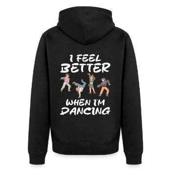 Feel The Rhythm: The Perfect Disco Party Dance - Unisex Premium Organic Zip Hoodie - black - Back - Nico (187cm)