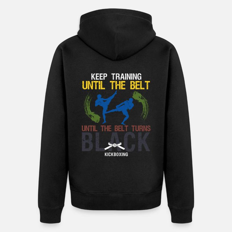 Kickboxer Arts Martiaux Kickboxing Kickboxen - Veste à capuche bio Premium Unisexe - noir
