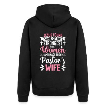 Jesus Frauen Pastorenehefrau Christliche - Unisex Premium Bio Zip Hoodie - Schwarz - Hinten - Nico (187cm)