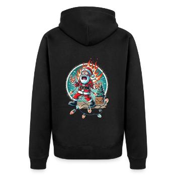 Père Noël Électrocution Chaos Humour - Veste à capuche bio Premium Unisexe - noir - Dos - Nico (187cm)