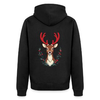 Renne festif pour Noël - Veste à capuche bio Premium Unisexe - noir - Dos - Nico (187cm)