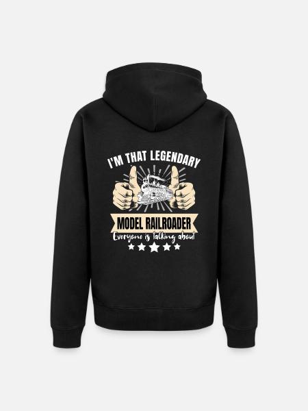 Legendärer Modelleisenbahner - Unisex Premium Bio Zip Hoodie - Schwarz