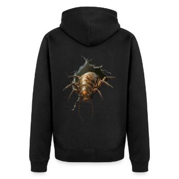 Assel - Unisex Premium Bio Zip Hoodie - Schwarz - Hinten - Nico (187cm)