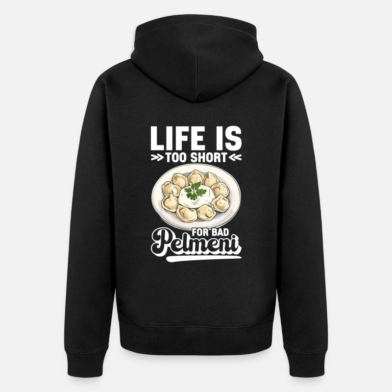 Pelmeni Cuisine russe - Veste à capuche bio Premium Unisexe - noir