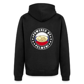 Pelmeni Cuisine russe - Veste à capuche bio Premium Unisexe - noir - Dos - Nico (187cm)