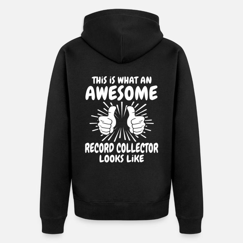 Collectionneur de disques - Veste à capuche bio Premium Unisexe - noir