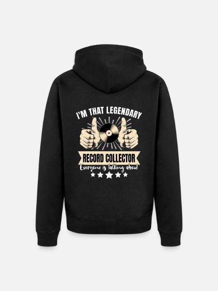 Legendärer Plattensammler - Unisex Premium Bio Zip Hoodie - Schwarz