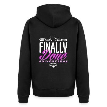 Endlich Gemacht Feiern Scheidung - Unisex Premium Bio Zip Hoodie - Schwarz - Hinten - Nico (187cm)