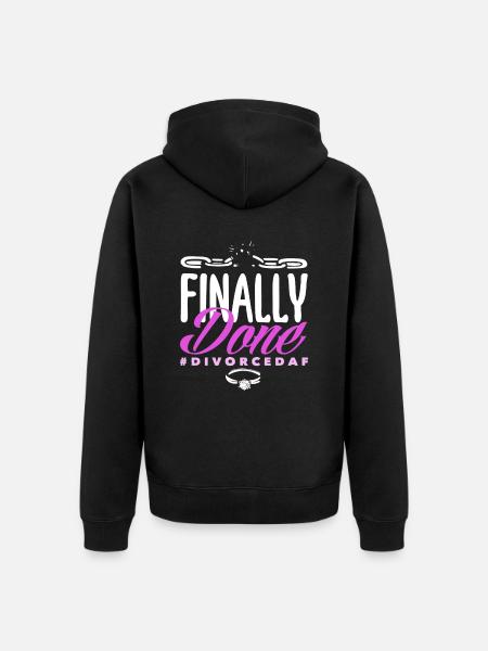 Finally Made Celebrate Divorce - Unisex Premium Organic Zip Hoodie - black