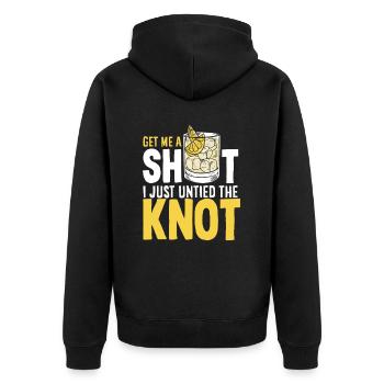Get Me A Shot I Just Untied The Knot Divorce - Unisex Premium Organic Zip Hoodie - black - Back - Nico (187cm)