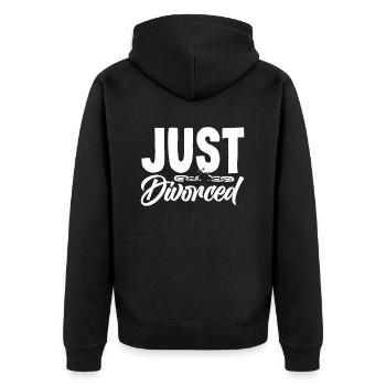 Just Divorced Freedom Feier Der Scheidung - Unisex Premium Bio Zip Hoodie - Schwarz - Hinten - Nico (187cm)