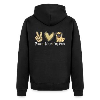 Paix Amour Carlin Mère Chiots Mère Carlin - Veste à capuche bio Premium Unisexe - noir - Dos - Nico (187cm)