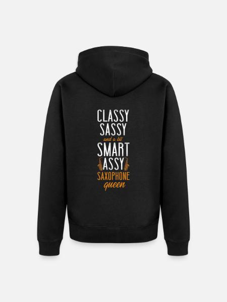 Saxophone Classy Sassy And A Bit - Unisex Premium Organic Zip Hoodie - black
