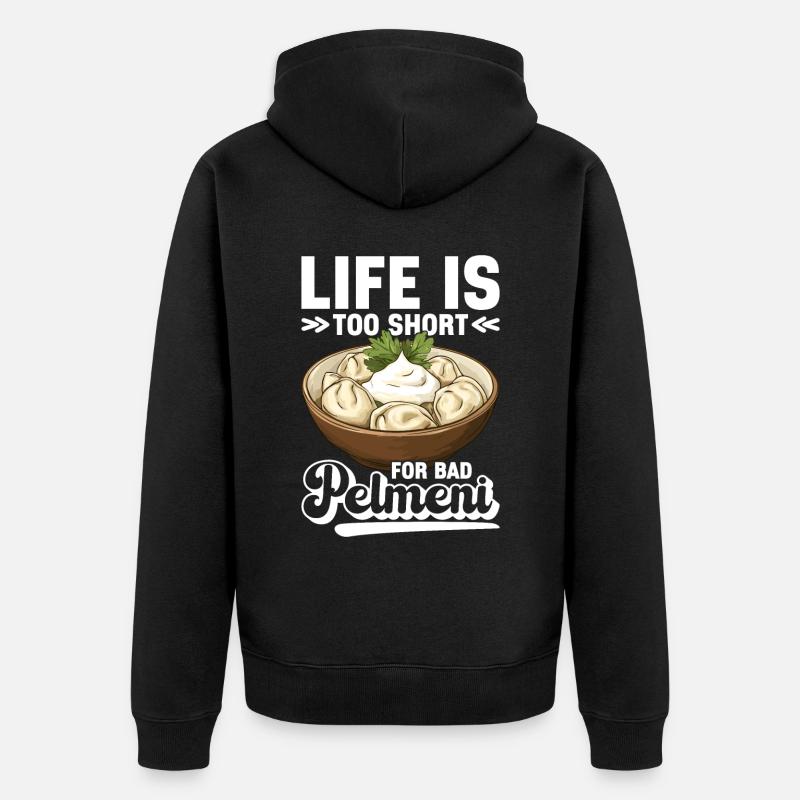 Pelmeni Cuisine russe - Veste à capuche bio Premium Unisexe - noir