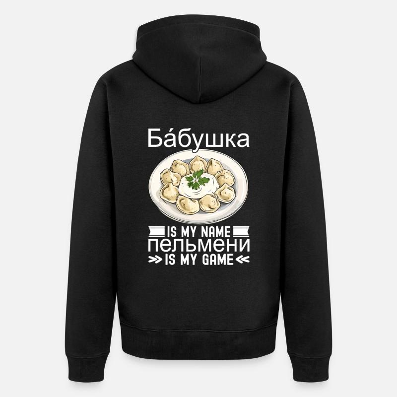Pelmeni Cuisine russe - Veste à capuche bio Premium Unisexe - noir