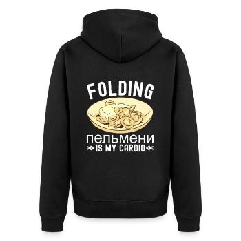 Pelmeni Cuisine russe - Veste à capuche bio Premium Unisexe - noir - Dos - Nico (187cm)