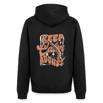 Chiropractor Physical Therapist Keep Calm & Adjust - Unisex Premium Organic Zip Hoodie - black - Back - Nico (187cm)