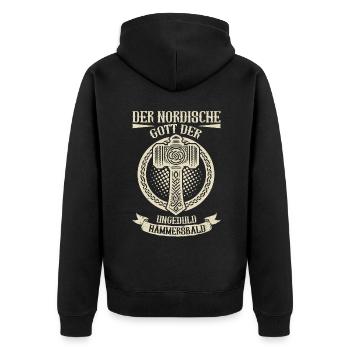 Vikings, Mythologie nordique, Dieux, Viking - Veste à capuche bio Premium Unisexe - noir - Dos - Nico (187cm)