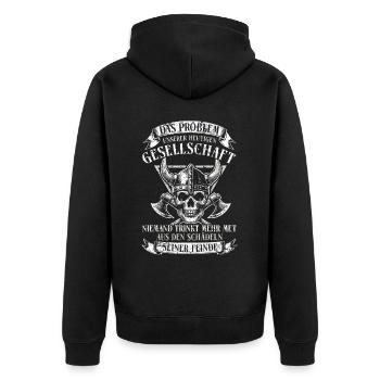 Vikings, Mythologie nordique, Dieux, Viking - Veste à capuche bio Premium Unisexe - noir - Dos - Nico (187cm)