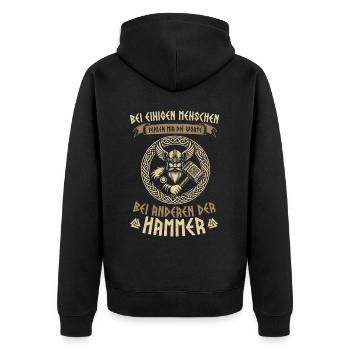 Vikings, Mythologie nordique, Dieux, Viking - Veste à capuche bio Premium Unisexe - noir - Dos - Nico (187cm)