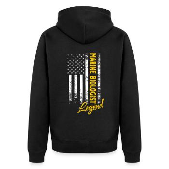 Marine Biologist Legend - Unisex Premium Organic Zip Hoodie - black - Back - Nico (187cm)