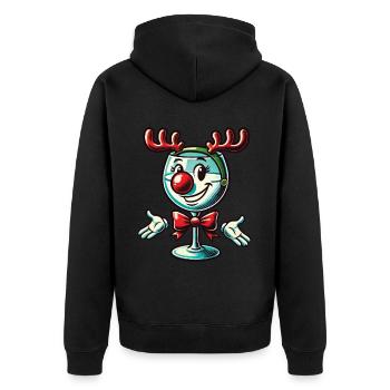 Verre à vin de Noël motif renne - Veste à capuche bio Premium Unisexe - noir - Dos - Nico (187cm)