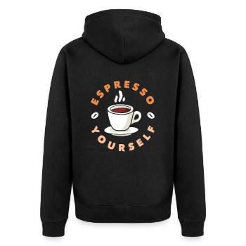 Amateur de café Espresso Yourself - Veste à capuche bio Premium Unisexe - noir - Dos - Nico (187cm)