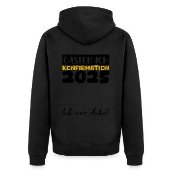 Confirmation 2025 Guest Book Decoration Girls Boys - Unisex Premium Organic Zip Hoodie - black - Back - Nico (187cm)