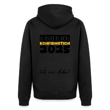 Confirmation 2025 Guest Book Decoration Girls Boys - Unisex Premium Organic Zip Hoodie - black - Back - Nico (187cm)