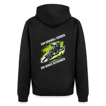 Vététistes, amateurs de VTT, cyclisme - Veste à capuche bio Premium Unisexe - noir - Dos - Nico (187cm)