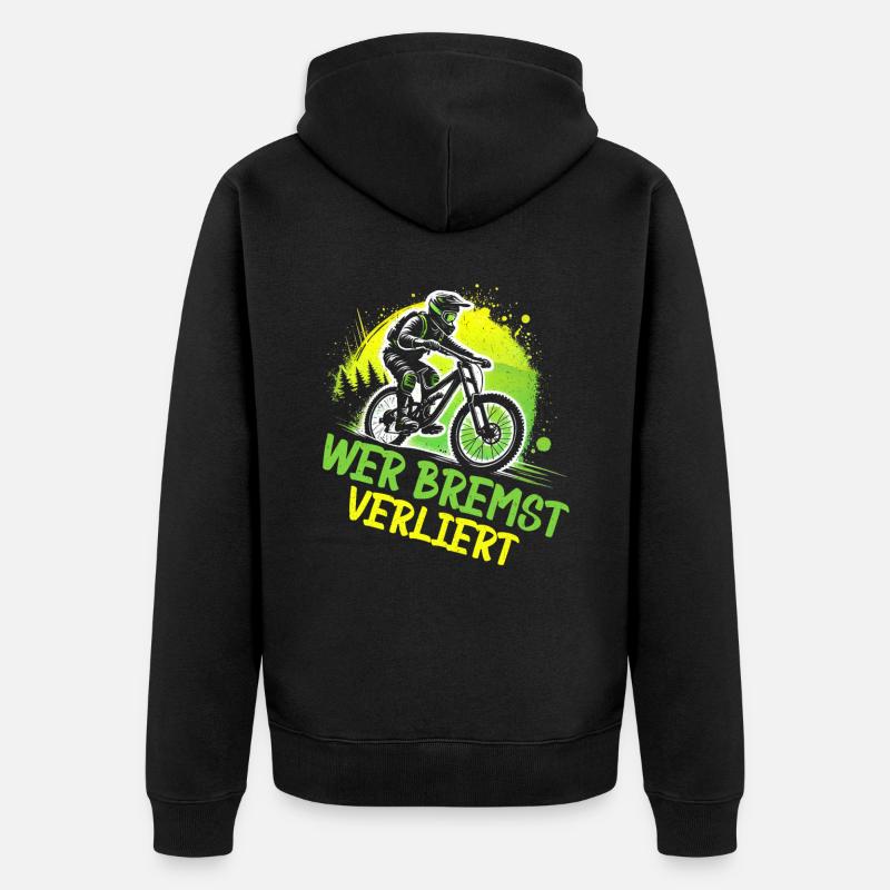 Vététistes, amateurs de VTT, cyclisme - Veste à capuche bio Premium Unisexe - noir