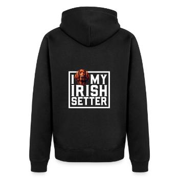 I love my Irish Red Setter - Unisex Premium Organic Zip Hoodie - black - Back - Nico (187cm)