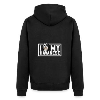 J’adore mon bichon havanais - Veste à capuche bio Premium Unisexe - noir - Dos - Nico (187cm)