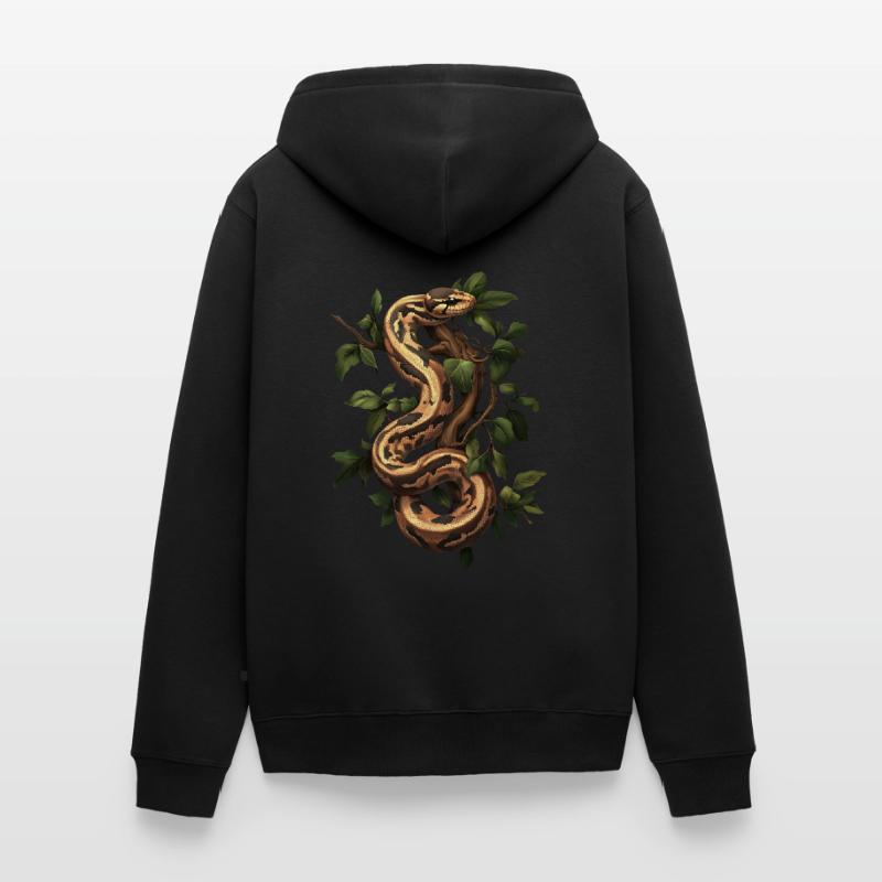 Königspython Schlangen Liebhaber Terrarium Python Unisex Premium Bio Zip Hoodie