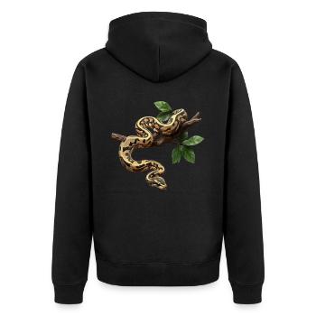 Königspython Schlangen Liebhaber Terrarium Python - Unisex Premium Bio Zip Hoodie - Schwarz - Hinten - Nico (187cm)