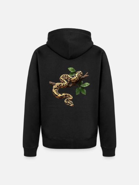 Königspython Schlangen Liebhaber Terrarium Python - Unisex Premium Bio Zip Hoodie - Schwarz