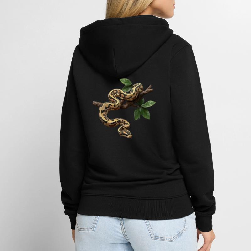 Königspython Schlangen Liebhaber Terrarium Python Unisex Premium Bio Zip Hoodie
