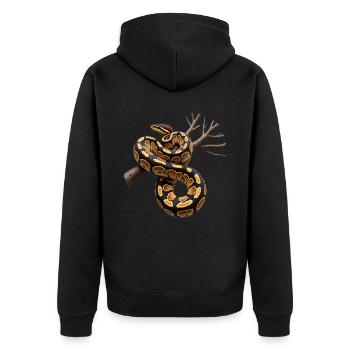 King Python Snakes Lover Terrarium Python - Unisex Premium Organic Zip Hoodie - black - Back - Nico (187cm)