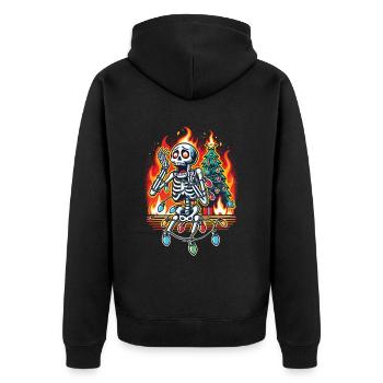 Christmas Skeleton Fairy Lights Christmas Chaos - Unisex Premium Organic Zip Hoodie - black - Back - Nico (187cm)