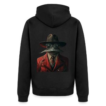 Stachelrochen - Unisex Premium Bio Zip Hoodie - Schwarz - Hinten - Nico (187cm)