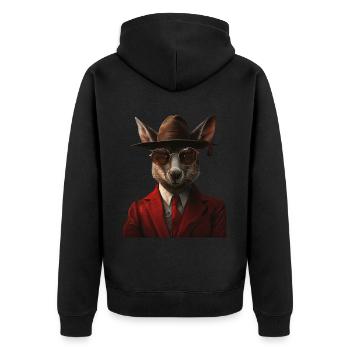 Wallaby - Unisex Premium Bio Zip Hoodie - Schwarz - Hinten - Nico (187cm)