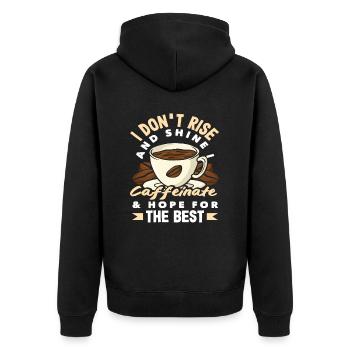 Amateurs de café : caféine et espoir pour le meilleur - Veste à capuche bio Premium Unisexe - noir - Dos - Nico (187cm)
