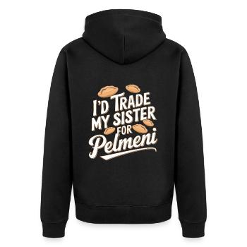 Pelmeni Cuisine russe - Veste à capuche bio Premium Unisexe - noir - Dos - Nico (187cm)